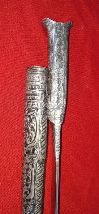 Antique Ottoman SILVER Turks Yataghan Bichaq Dagger Khanjar Yatagan Dirk Knife 7