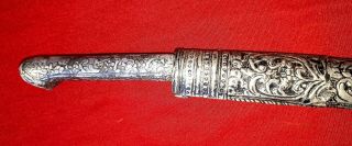 Antique Ottoman SILVER Turks Yataghan Bichaq Dagger Khanjar Yatagan Dirk Knife 8