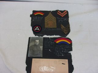 Ww1 Us Army 42nd " Rainbow " Division Patch And Photo Group