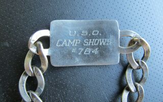 Ww2 U.  S.  O.  Camp Shows Entertainer Rare Vintage Napier Sterling Silver Bracelet