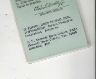 circa 1966 Apollo Firing Room Access badge,  rare NASA item 2
