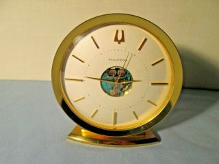 Bulova Accutron Space View Table/desk Clock Mid - Century Modern Tuning Fork