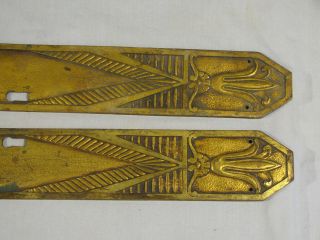 OLD ART DECO HEAVY BRASS DOOR PUSH PLATES 3