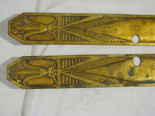 OLD ART DECO HEAVY BRASS DOOR PUSH PLATES 4