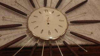 Vtg Lux Wall Clock Robert Shaw 1963 Mid Century Modern Starburst MCM Flower 2