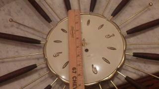 Vtg Lux Wall Clock Robert Shaw 1963 Mid Century Modern Starburst MCM Flower 4