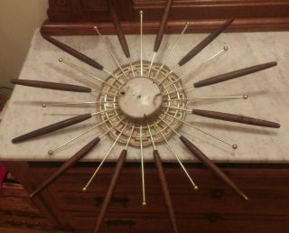 Vtg Lux Wall Clock Robert Shaw 1963 Mid Century Modern Starburst MCM Flower 5