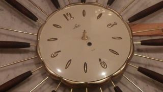 Vtg Lux Wall Clock Robert Shaw 1963 Mid Century Modern Starburst MCM Flower 8