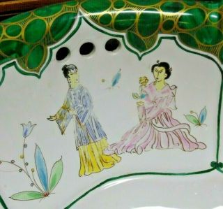 Sherle Wagner Italy Pottery / Porcelain Sink w/ Oriental Scene 3