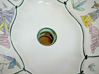 Sherle Wagner Italy Pottery / Porcelain Sink w/ Oriental Scene 5
