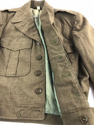 Vtg 50s 1952 M - 1950 Wool Ike Jacket US Army Sz 38 R Eisenhower Korean War Era 36 4