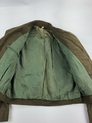 Vtg 50s 1952 M - 1950 Wool Ike Jacket US Army Sz 38 R Eisenhower Korean War Era 36 5