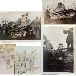 Wwi Era Photo Album W/ M1917 American Tank,  Ambulance,  Doughboy Photo