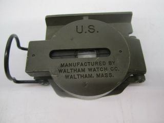 Vtg Waltham Watch Co Lensatic Compass US Army Military Korean War Survival Tool 6