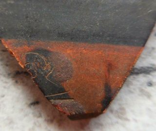 Fine Ancient Greek Painted Pottery Fragment With Human Head 500bc Found France