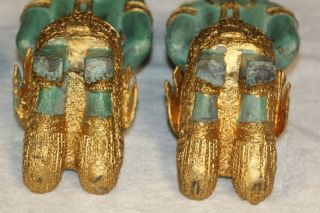 Antique Bronze Gilt Gold Thai Guardian Angel Theppanom Praying Buddha Statue 14 