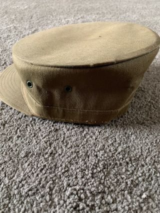 Rare Vintage US Military Falcon Jump Up OD Green Cap Size 7 War 1950 ' s 4