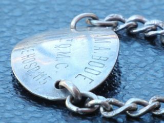 WW I ID Bracelet & Dog Tags NATIONAL ARMY 1st LT QMC BASE HOSPITAL William Bode 8