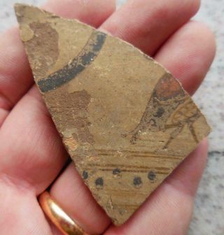 Fine Ancient Greek Painted Pottery Fragment With Bird 500bc Found France