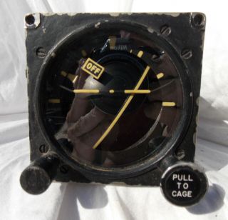 Usaf Usn Usmc Naa T - 28 Trojan Pilot Trainer Attitude Horizon Gauge Instrument