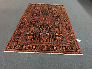 On Semi Antique,  Hand Knotted Persian Area Rug Geometric Carpet,  5’2”x8’7”