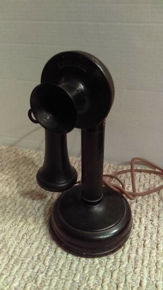 Antique 1907 Kellogg Candlestick Phone With Wood Crank Bell Box 2