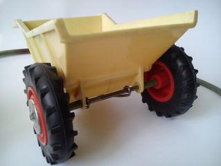 Vintage tin and plastic toy Tractor Titan with trailer made in Poland 6