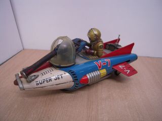 Space Car Jet V - 7 Astronaut Robot By Tn Nomura Toys Made In Japan 1960’s.