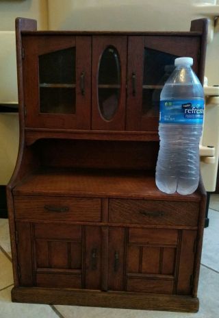 Antique Vintage Salesman Sample Cupboard Hutch