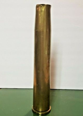 Rare Vintage 40 Mm Large Brass Cartridge Shell Wwii Use 1942