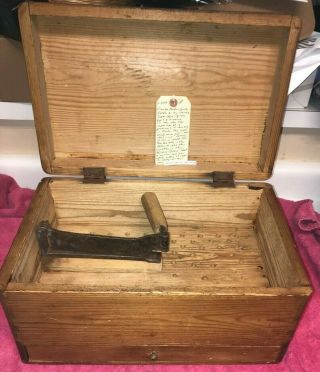 Rare Antique Dovetailed Primitive Wood Sugar Cutter Chest Box 1800s From Onslow