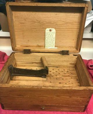 RARE Antique Dovetailed Primitive Wood Sugar Cutter Chest Box 1800s from Onslow 4