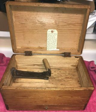 RARE Antique Dovetailed Primitive Wood Sugar Cutter Chest Box 1800s from Onslow 5