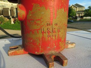 Vintage 1920s UNITED STATES COAST GUARD BUOY Lantern Red Ribbed Globe USCG Boat 9