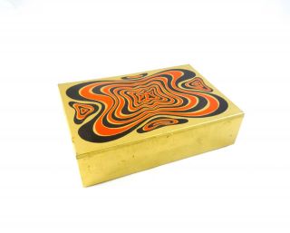 Rare French Abstract Case 70s Psychedelic Pop Art Jewelry Box Mid Century