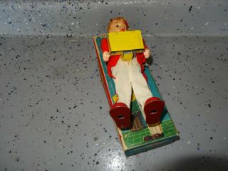 Near Japan ALPS MR.  Butts Cigarette Boy windup toy w/Original Box. 10