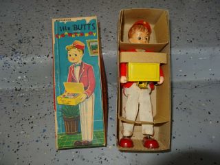 Near Japan Alps Mr.  Butts Cigarette Boy Windup Toy W/original Box.