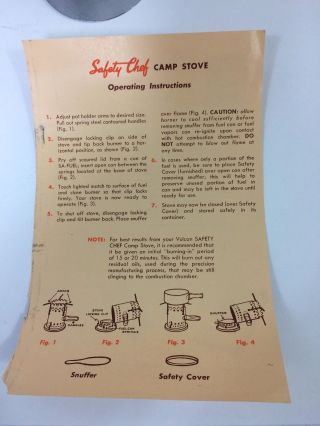 Vulcan Safety Chef Vintage Camp Stove 1950’s era 9