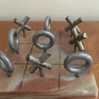 Curtis Jere Onyx And Metal Mid Century Modern Tic Tac Toe Art Sculpture 7