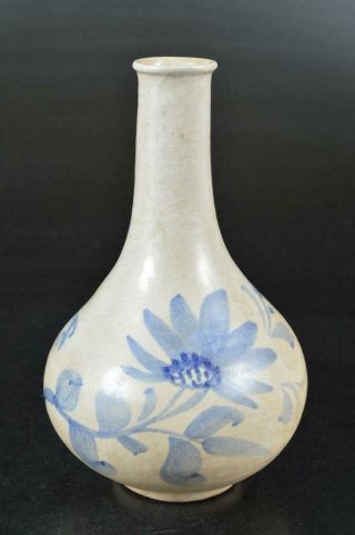 S7730: Korean Joseon Dynasty Buncheong Crab Flower Pattern Flower Vase