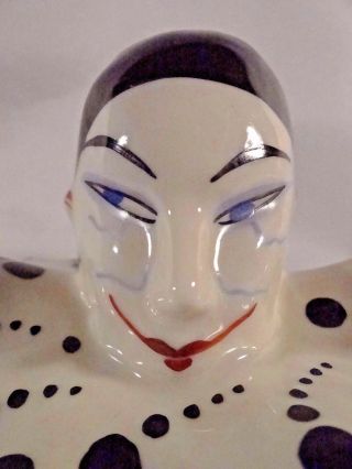 Art Deco French Porcelain Figural Pierrot Powder Box Henri Delcourt 2