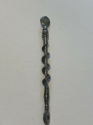 Antique Georgian Cut Steel Travelling Peg & Worm Corkscrew Screw C1810 Pocket