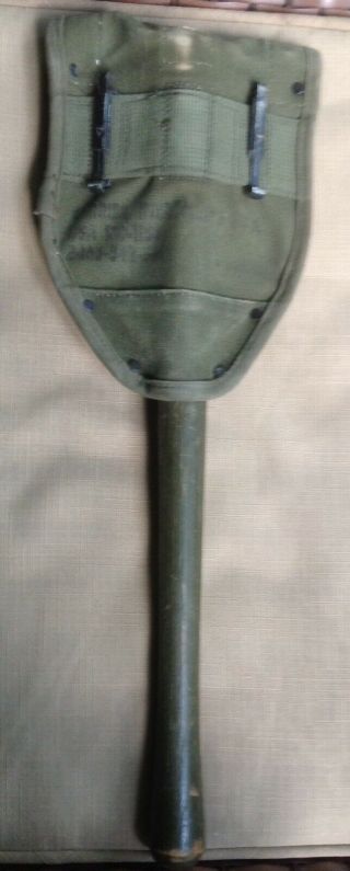WW2 1945 Ames U.  S.  Army Folding Trench Shovel with Canvas Cover 6