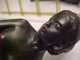 Rare Art Deco 1920 ' s Nude Lady Pompeian Bronze Statue w Ashtray - Frankart Era 8