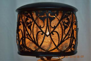 c.  1920 ' s HEINTZ Arts & Crafts Sterling on Bronze Lamp Stickley Roycroft Handel 2
