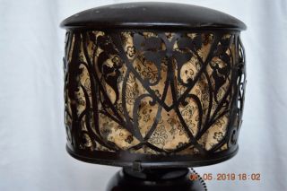 c.  1920 ' s HEINTZ Arts & Crafts Sterling on Bronze Lamp Stickley Roycroft Handel 6