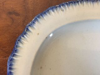 Small 19th c.  Blue Feather Edge Pearlware Platter Plate Leeds Staffordshire 6