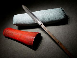 Very Old Yari (spear) Antique Samurai Sword W Sheath Japanese Edo/muromachi