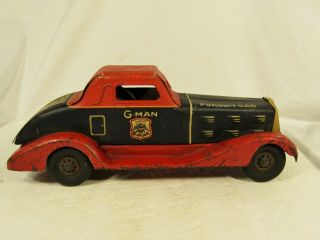 Vintage Marx G - Man Pursuit Car Federal Government Police