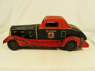 Vintage Marx G - Man Pursuit Car Federal Government Police 4